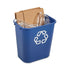 Deskside Blue Plastic Recycling Container 28-1/8 Quart / 7 gal.