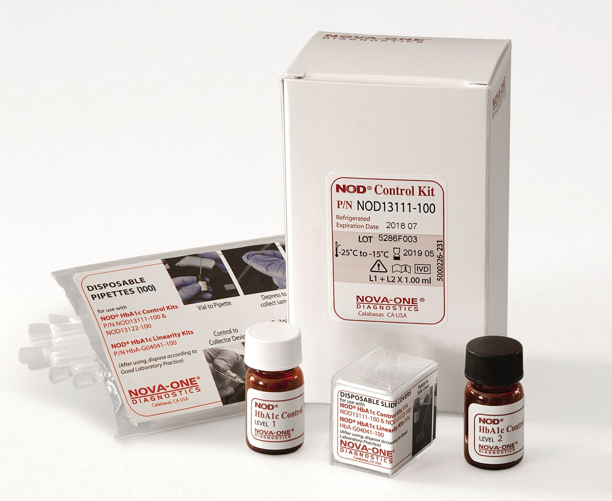 Nova-One Diagnostics HbA1c Control Kit, Level 1 & 2, 2 x 1 mL