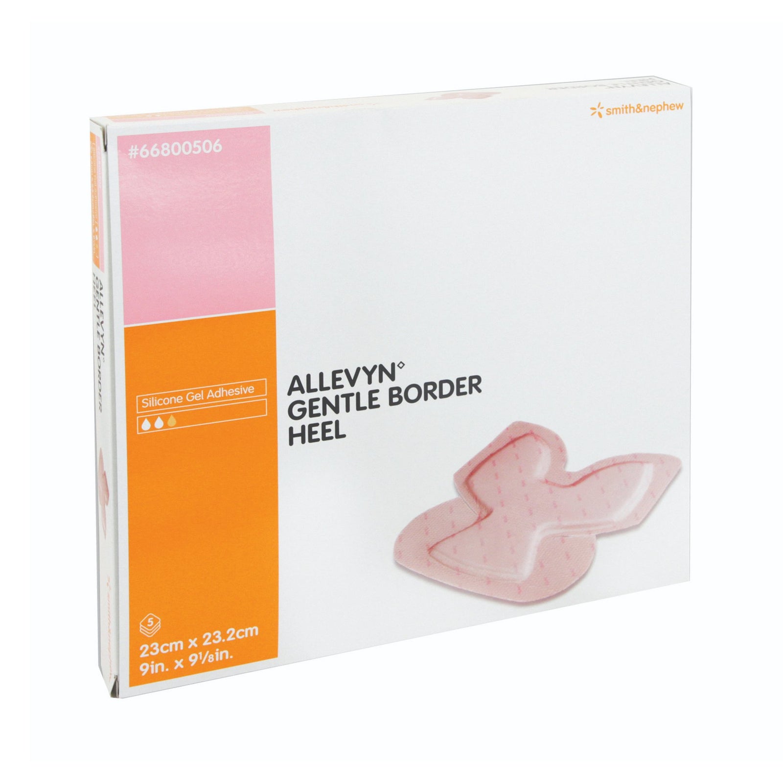 Allevyn Gentle Border Heel Foam Dressing 9 x 9-1/8 Inch