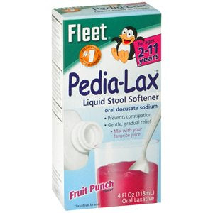 Pedia-Lax Fruit Punch Flavor Stool Softener Liquid 4 oz
