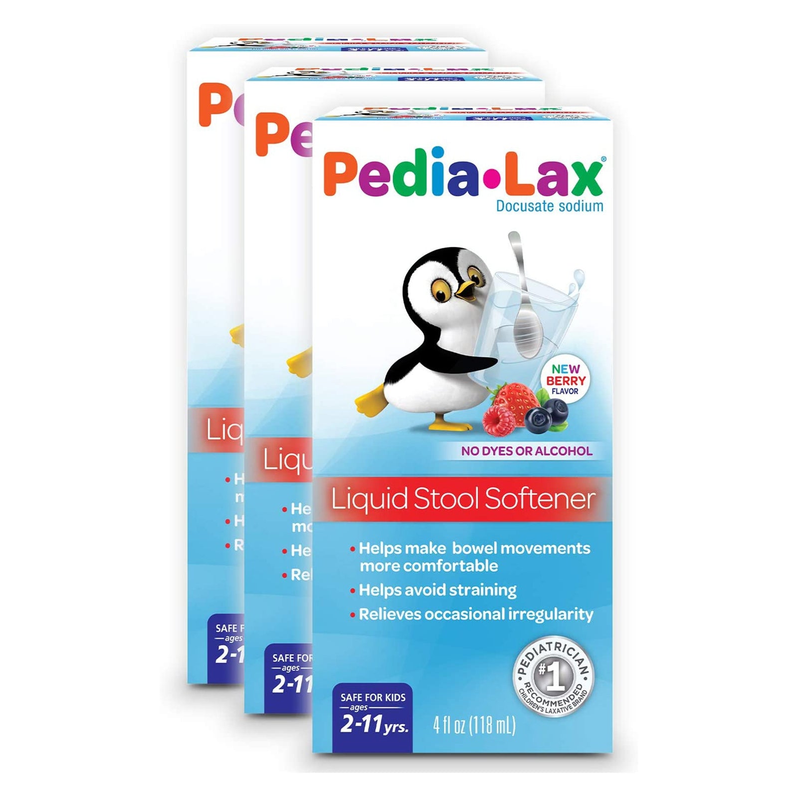 Pedia-Lax Fruit Punch Flavor Stool Softener Liquid 4 oz