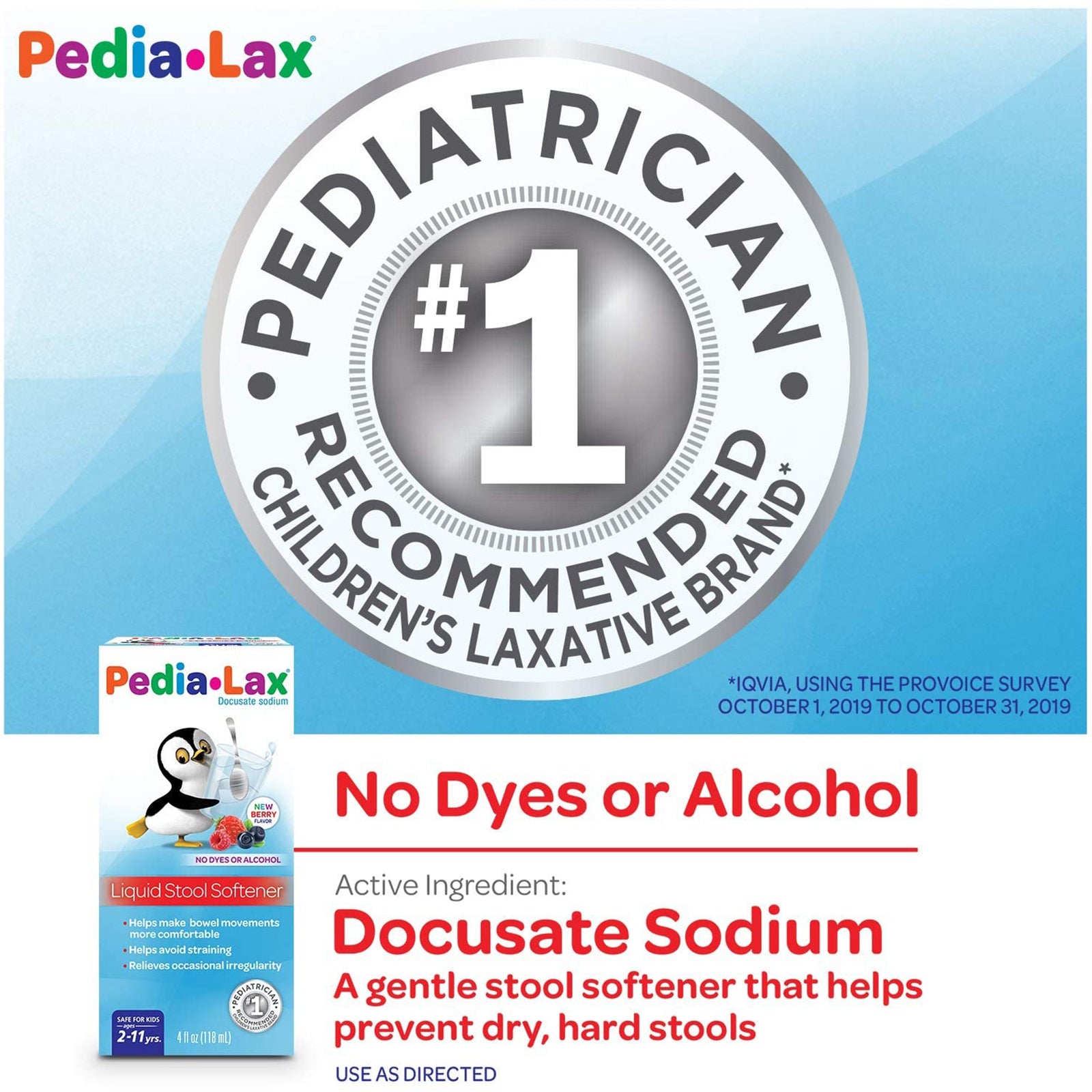 Pedia-Lax Fruit Punch Flavor Stool Softener Liquid 4 oz