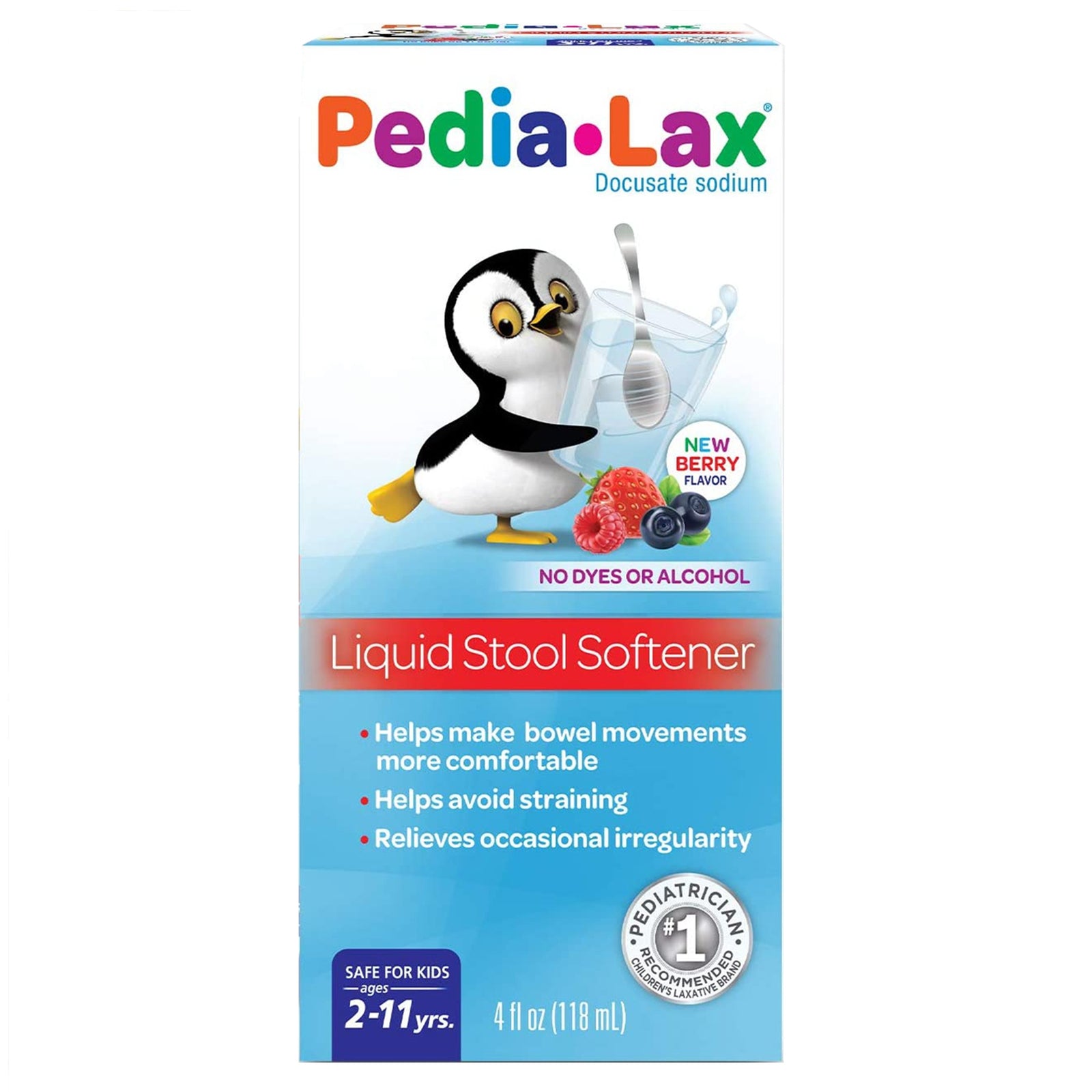 Pedia-Lax Fruit Punch Flavor Stool Softener Liquid 4 oz