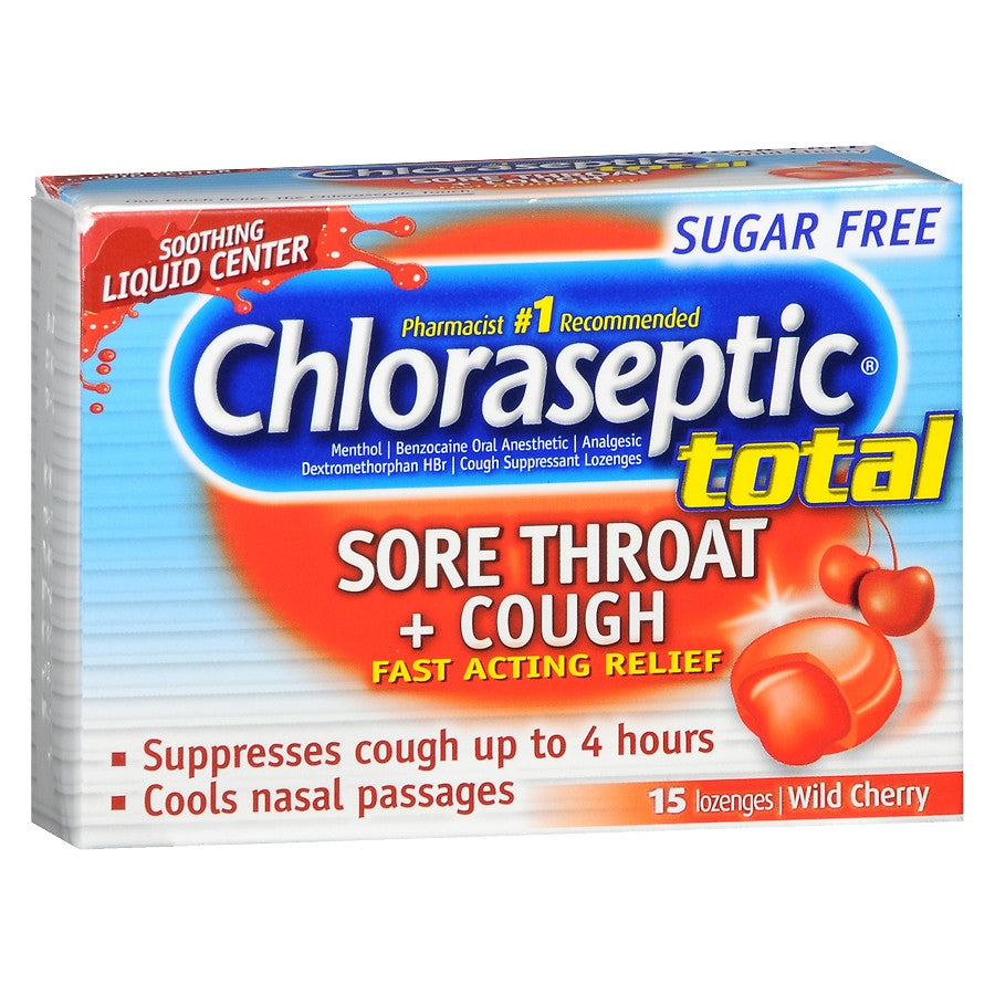 Chloraseptic Warming Honey Lemon Sore Throat Relief Lozenges 18 per Box