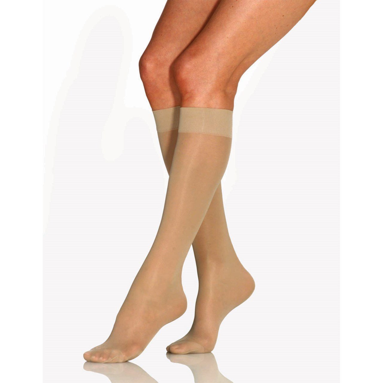 Jobst Opaque Knee High Compression Stocking - X-Large, Natural, Closed Toe