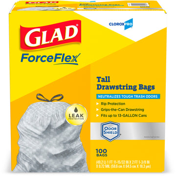 CloroxPro Glad ForceFlex Tall Kitchen Trash Bags 13 Gallon - Case of 100