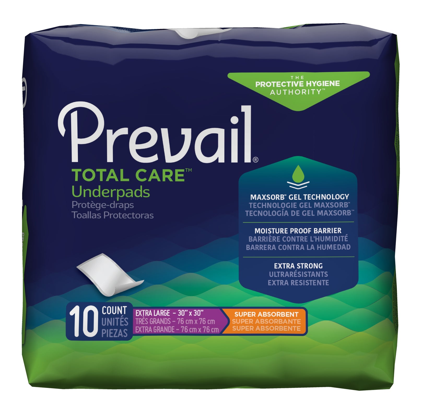 Prevail Total Care Disposable Underpad 30 x 30 Inch - Heavy Absorbency