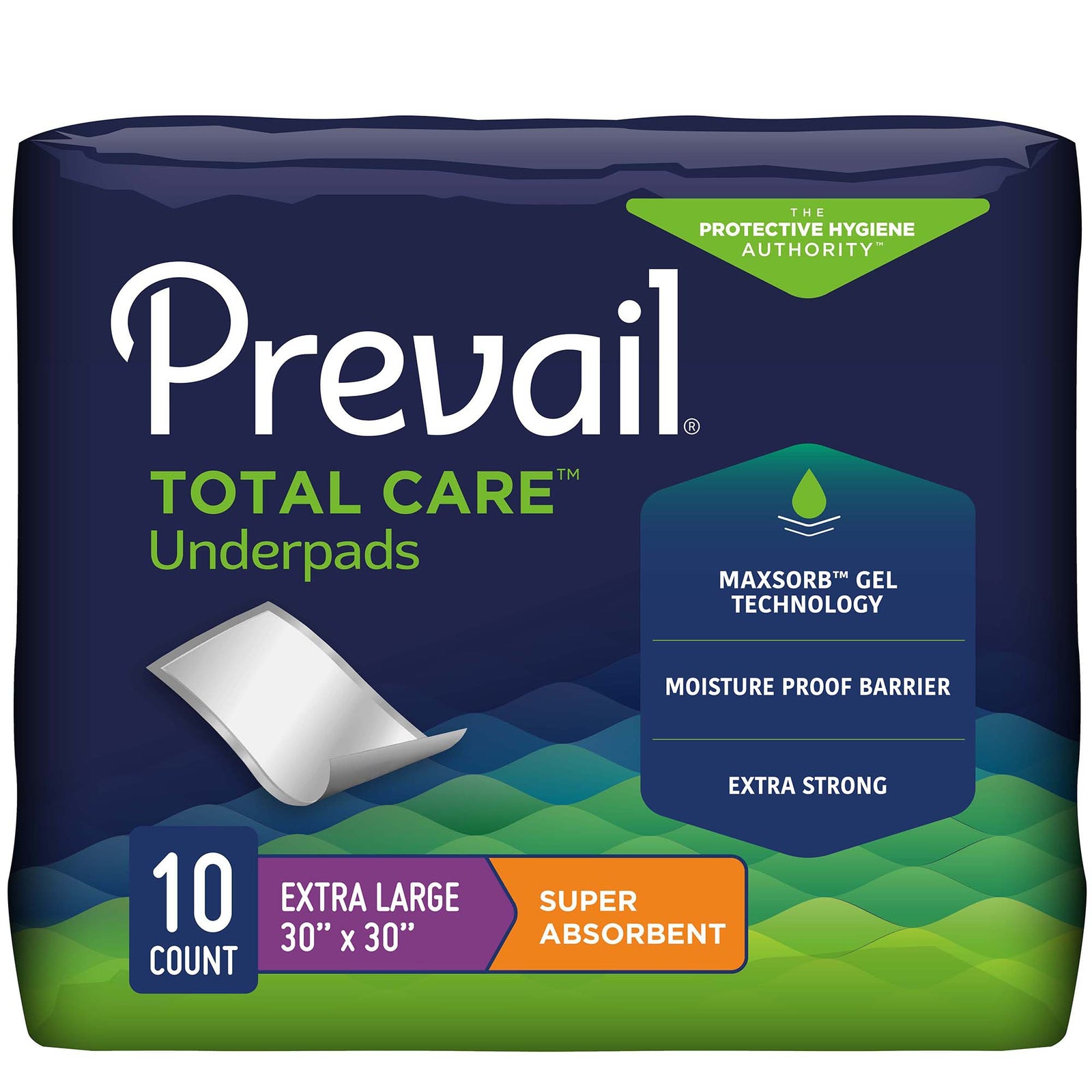 Prevail Total Care Disposable Underpad 30 x 30 Inch - Heavy Absorbency