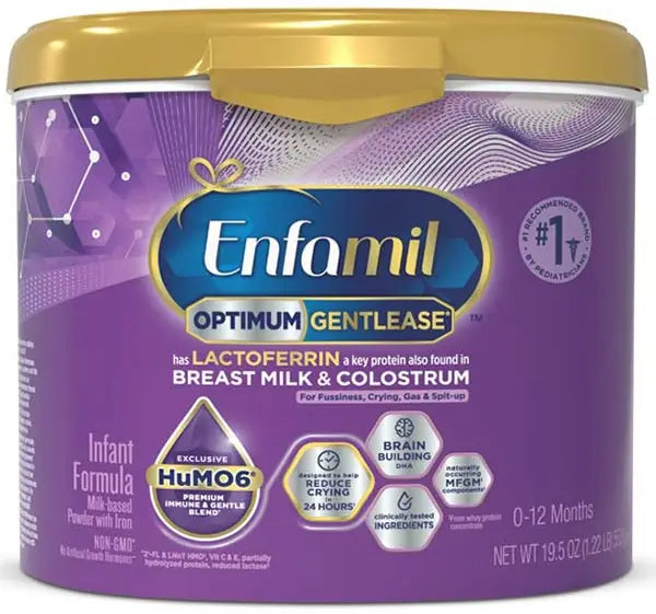 Enfamil Optimum Gentlease Infant Formula Powder, 19.5 oz Tub