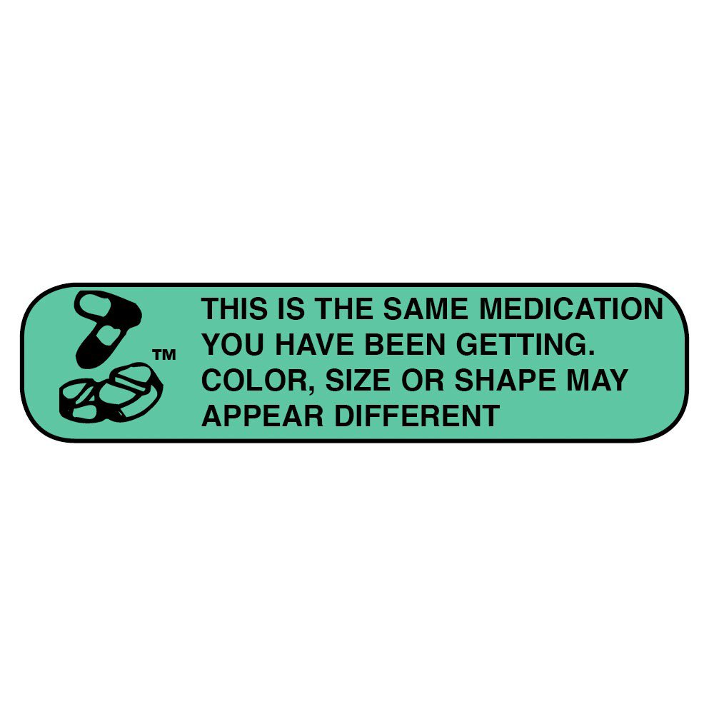 Apothecary Products Auxiliary Label - Green Paper 3/8 x 1-9/16 Inch