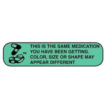 Apothecary Products Auxiliary Label - Green Paper 3/8 x 1-9/16 Inch