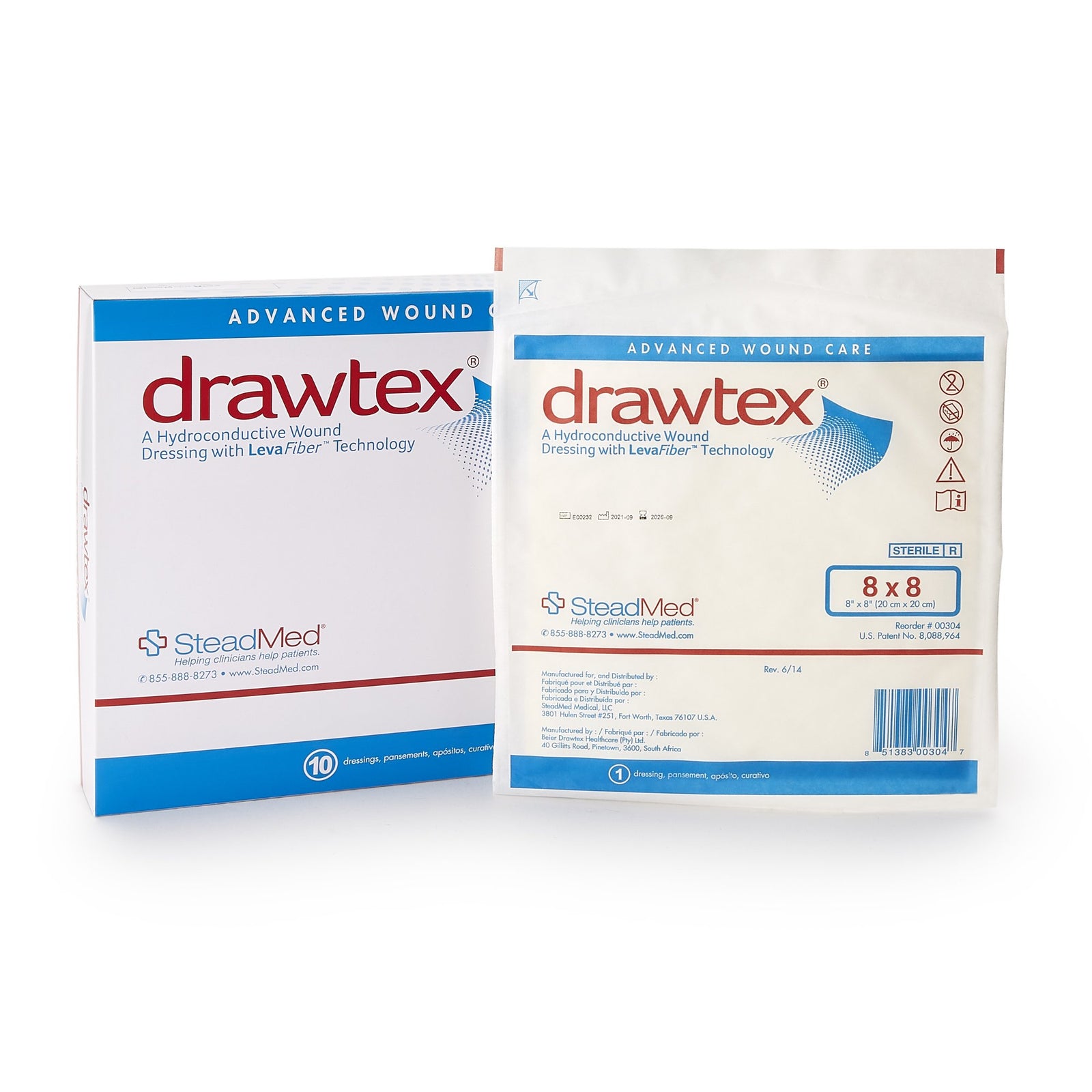 Drawtex® Hydroconductive Wound Dressing 8 x 8 Inch