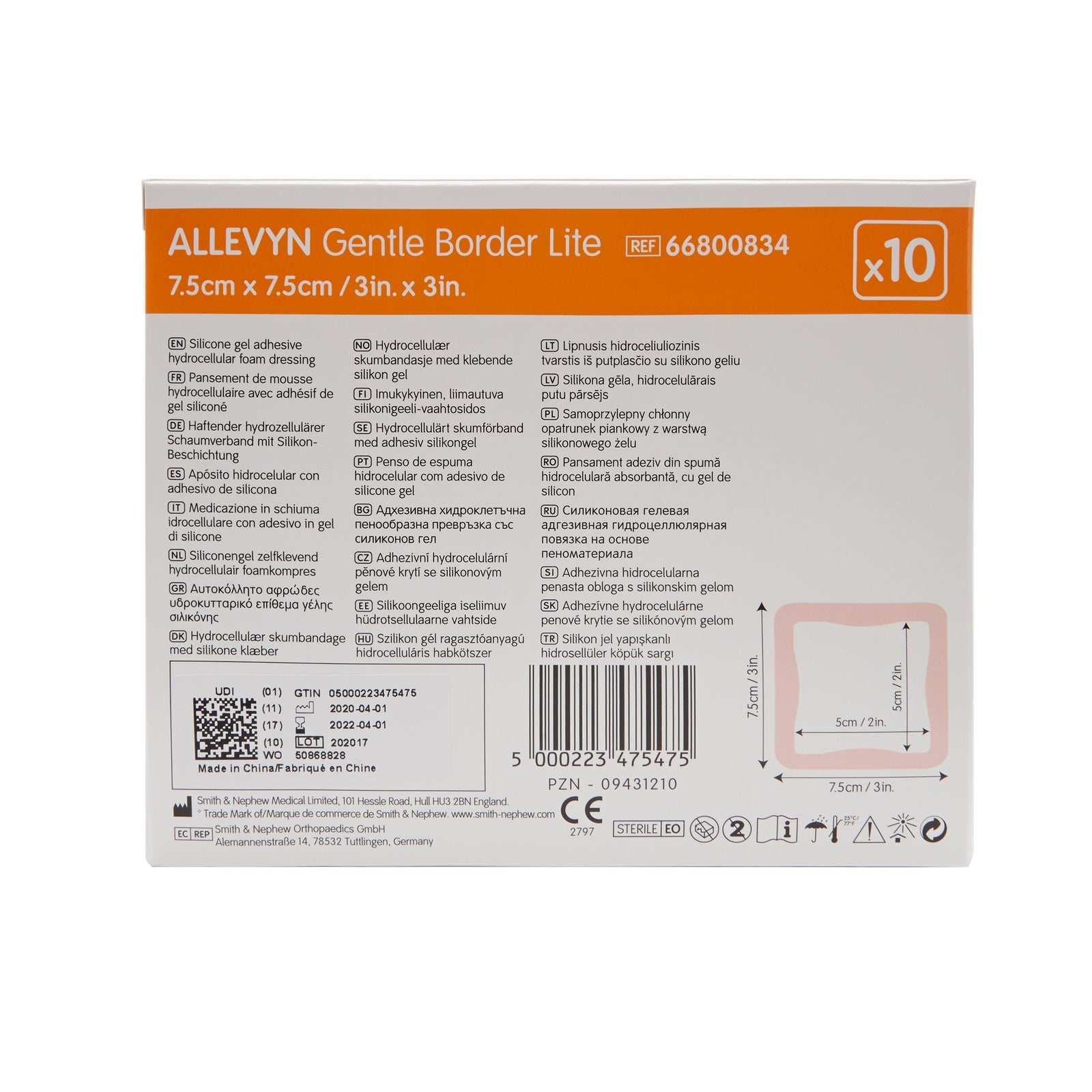 Allevyn Gentle Border Lite Thin Foam Dressing
