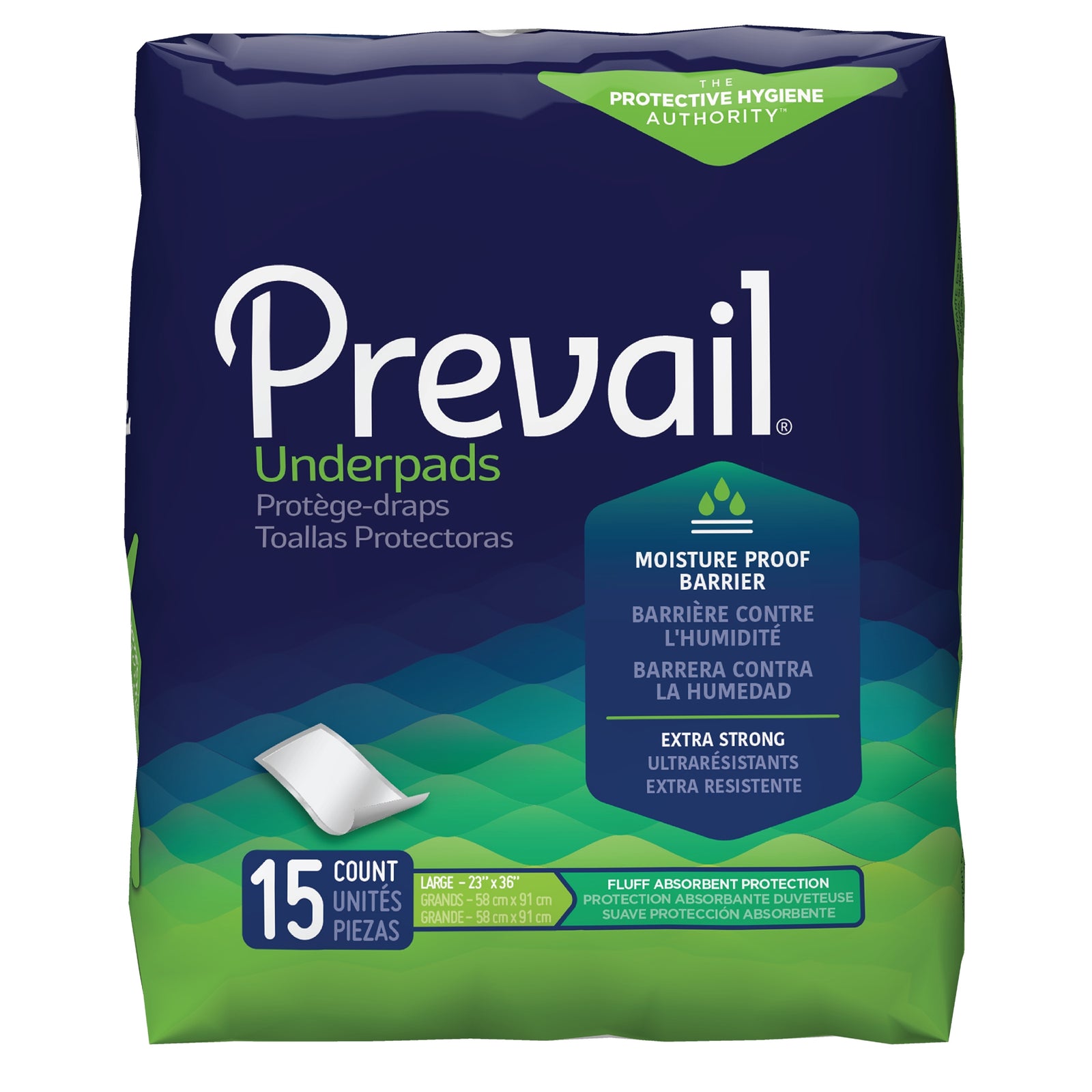 Prevail Disposable Underpad 23 x 36 Inch Light Absorbency