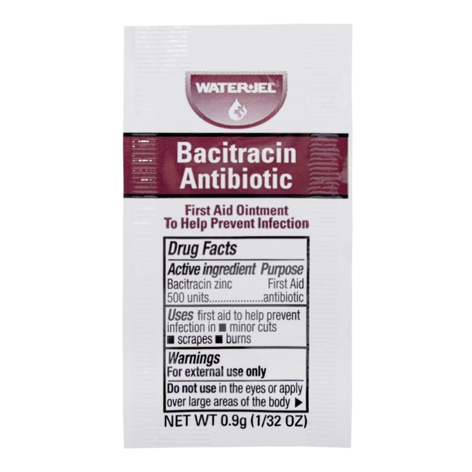 Water Jel Bacitracin Zinc Antibiotic Ointment 0.9 Gram Packets