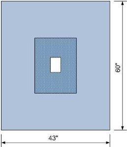 C-Core Surgical Drape with Fenestration, 43 x 60 Inch
