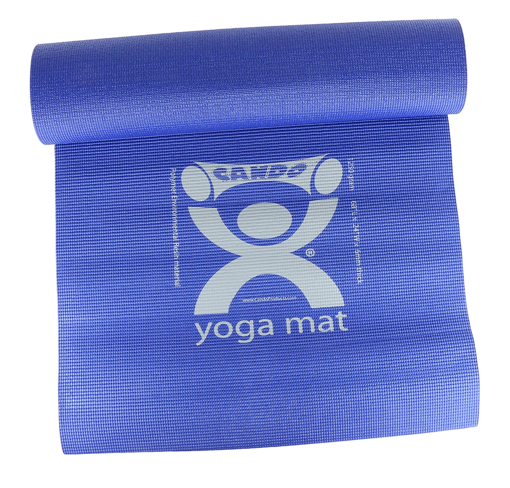 CanDo® Yoga Mat Exercise Mat Blue 24 x 68 Inch