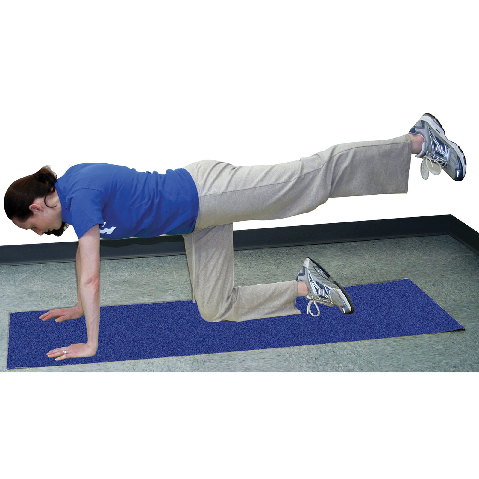 CanDo® Yoga Mat Exercise Mat Blue 24 x 68 Inch