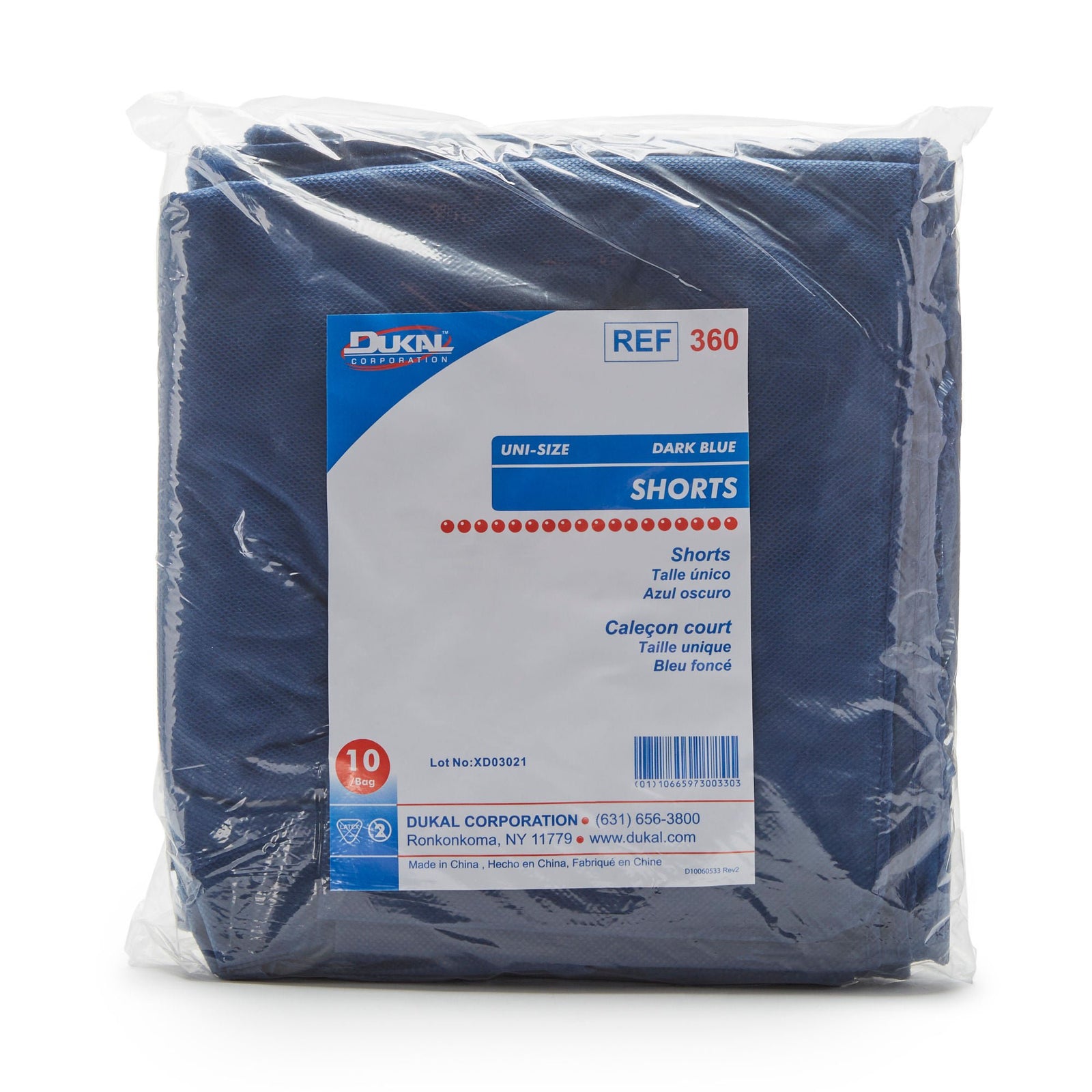 DUKAL Scrub Boxer Shorts, Dark Blue, Universal Medium