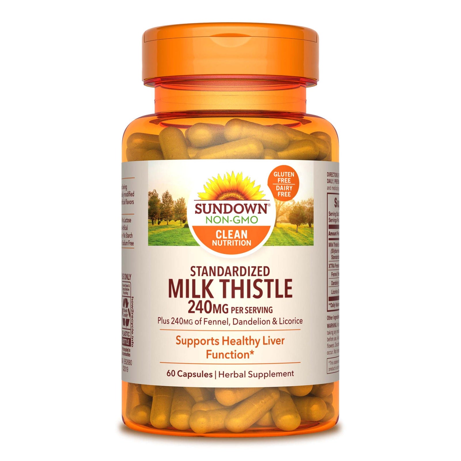 Sundown Milk Thistle 240 mg Capsules, 60 Count