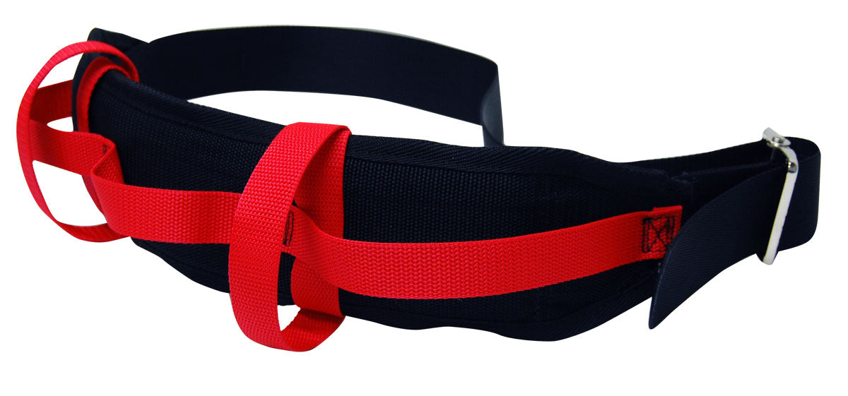 Black Padded Transfer Belt with Adjustable Handles