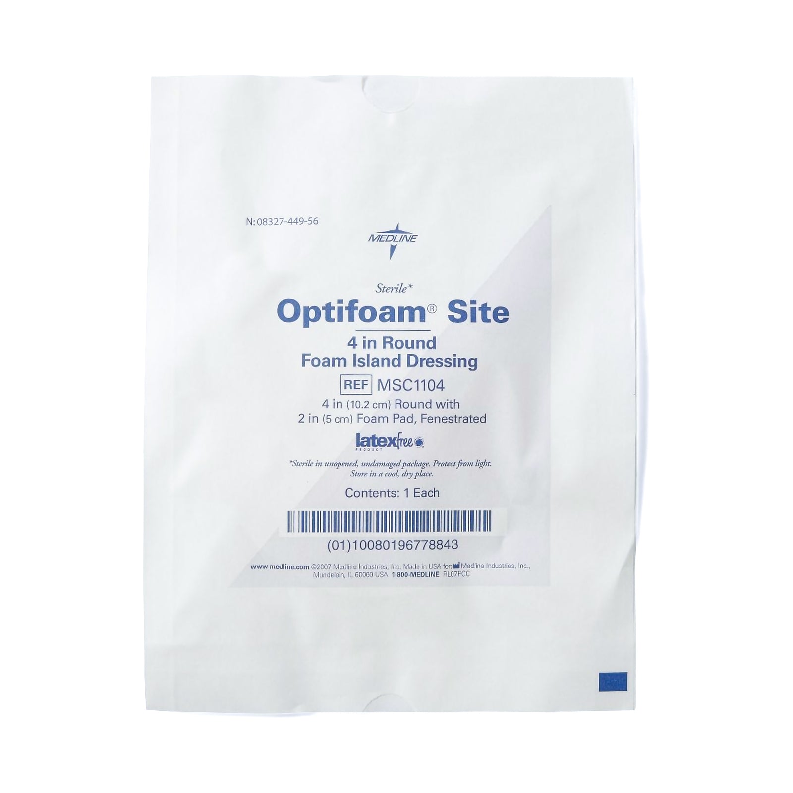 Optifoam Site Foam Dressing 4 Inch Diameter
