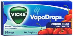 Vicks VapoDrops Cough Relief Drops, Cherry, 20 Count