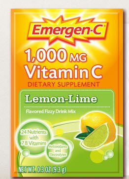 Emergen-C Vitamin C 1000 mg Drink Mix, Lemon-Lime, Box of 30