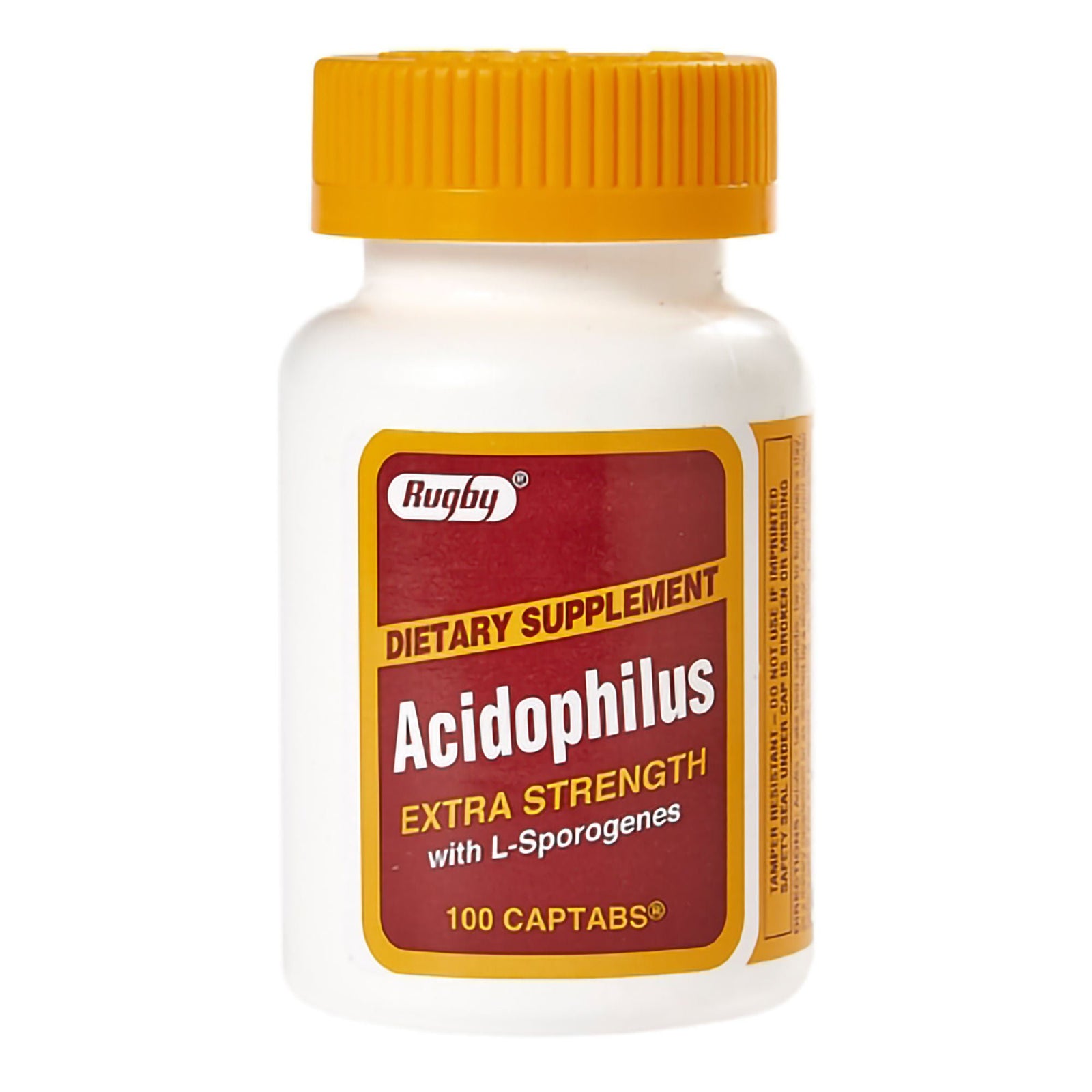 Rugby Acidophilus Extra Strength Tablets with L-Sporogenes, 100 Count