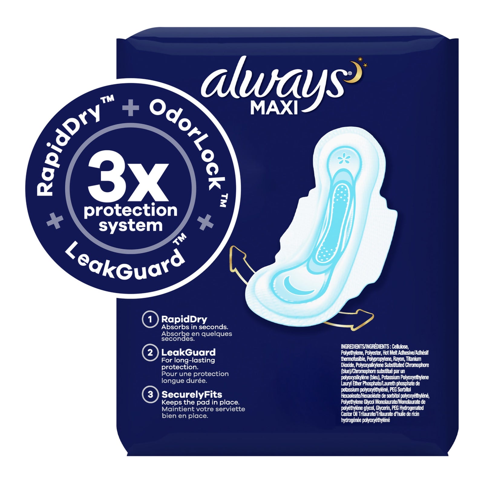 Always Maxi Feminine Pads with Wings