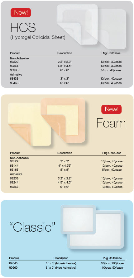 Xtrasorb Classic Super Absorbent Dressing 4 x 5 Inch Rectangle