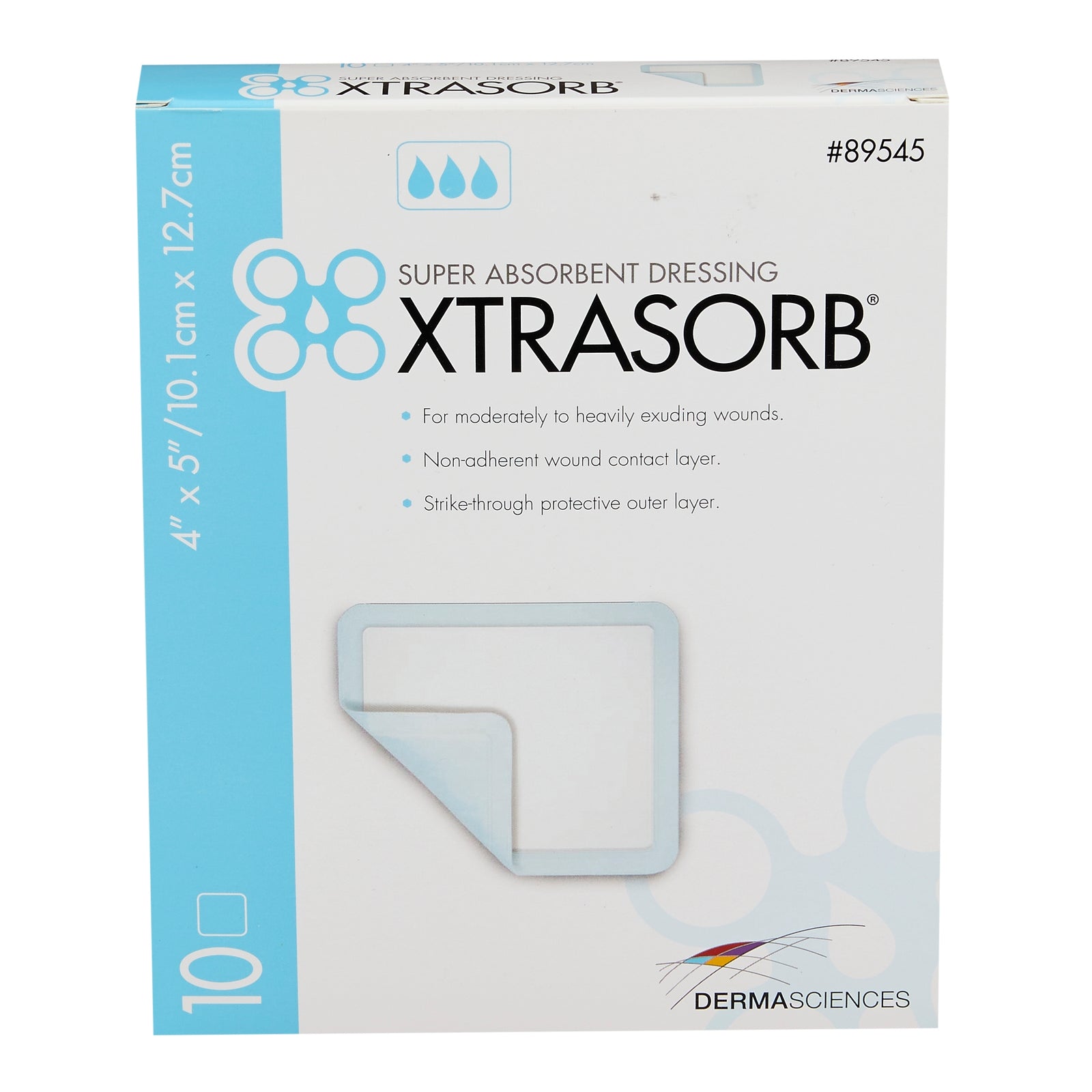 Xtrasorb Classic Super Absorbent Dressing 4 x 5 Inch Rectangle