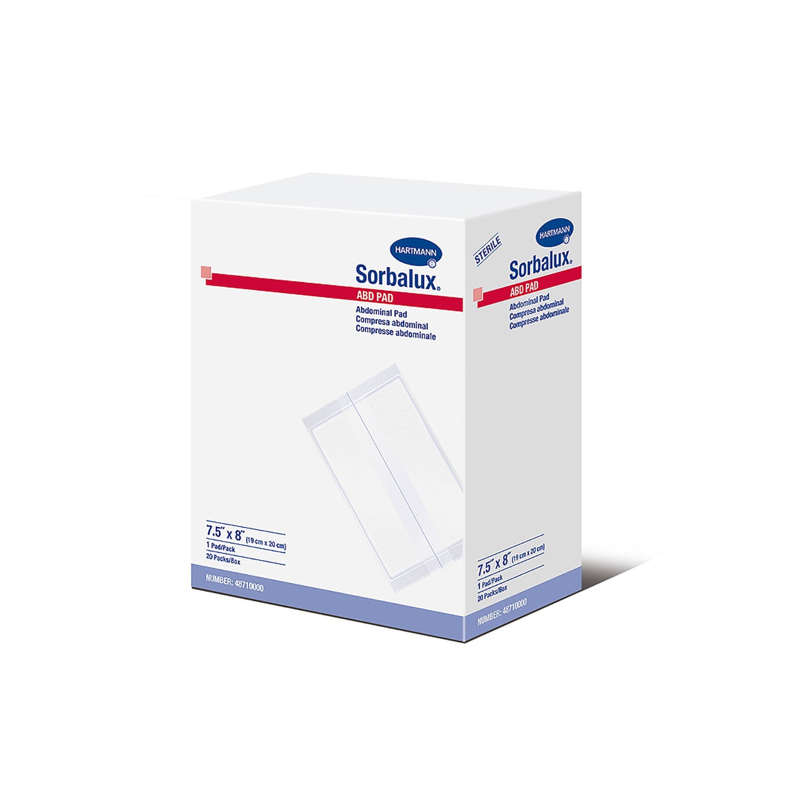 HARTMANN Sorbalux Abdominal Pad, 7.5" x 8"