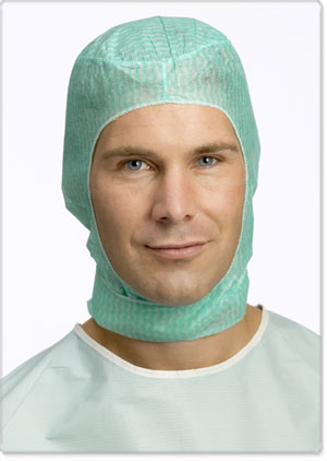 MOLNLYCKE HEALTH Surgical Hood Tuck, Blue, One Size Fits Most