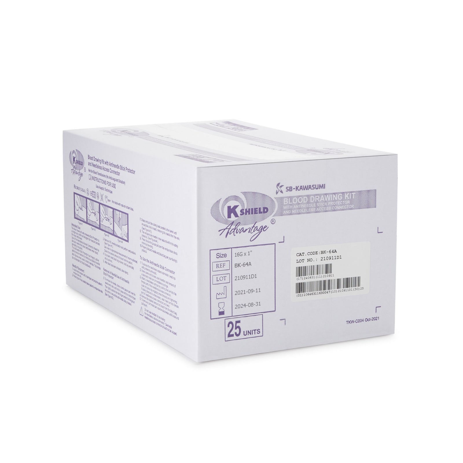 K-Shield Advantage Blood Draw Kit with 600mL Collection Bag