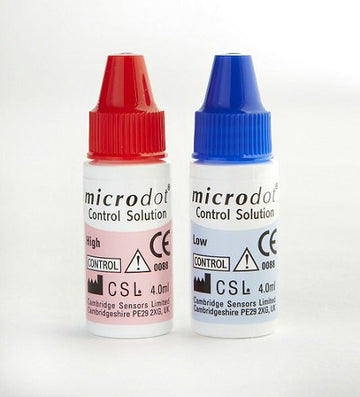Microdot® Blood Glucose Control Solution 4 mL Low/High Level