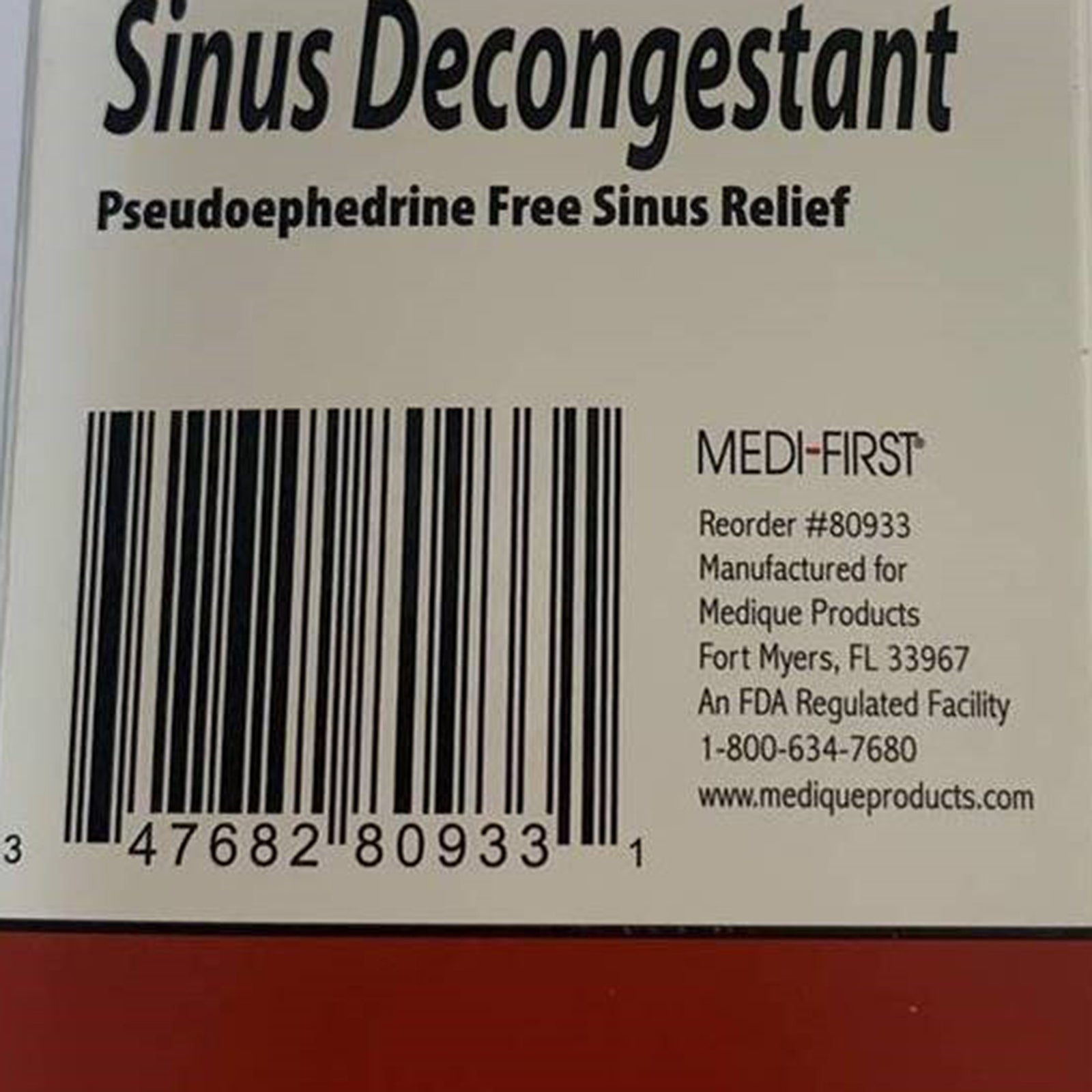 Medi-First® Sinus Relief Tablets