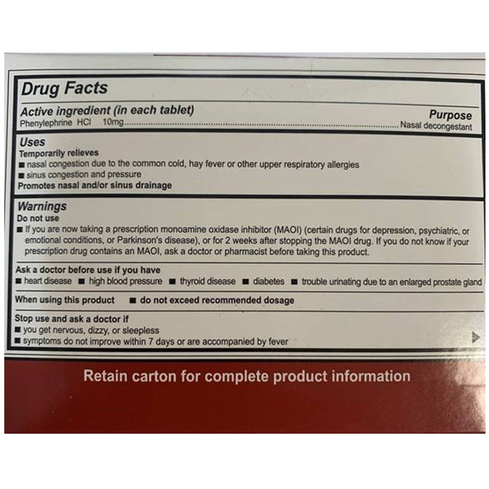 Medi-First® Sinus Relief Tablets