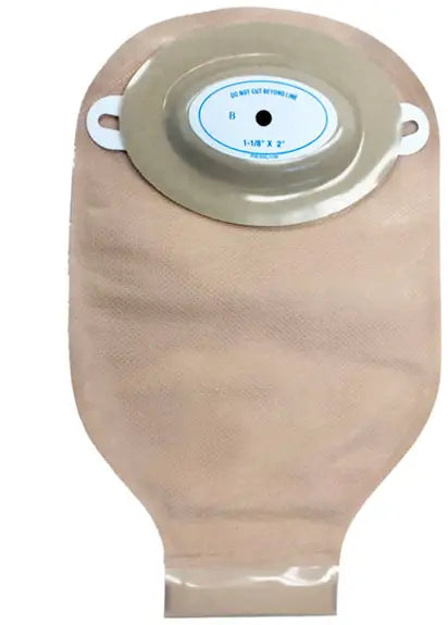 Nu Hope One-Piece Post-Op Cut-to-Fit Convex Adult Drainable Pouch 1-1/8" x 2" Oval