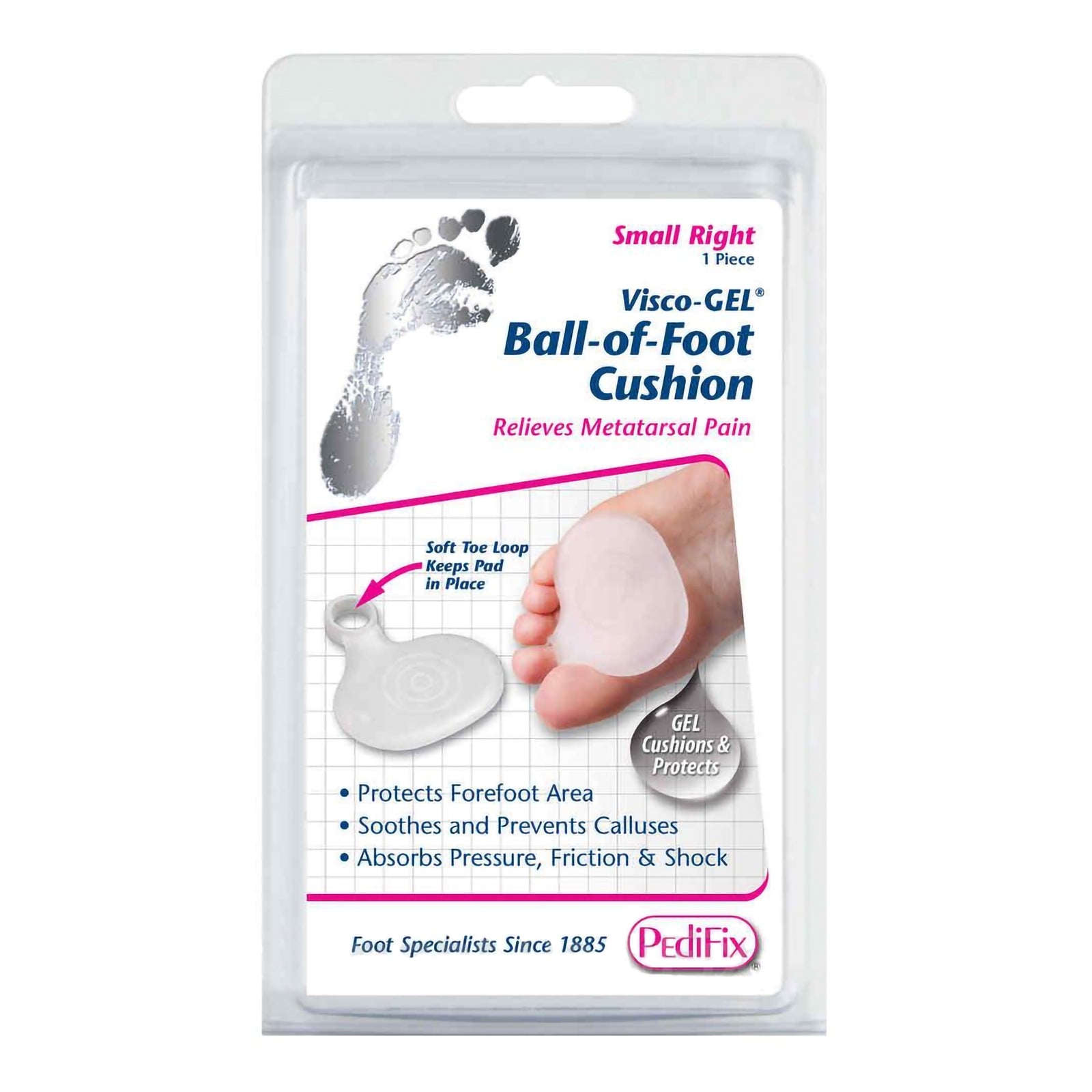 PediFix Metatarsal Cushion with Toe Loop - Small, Right Foot