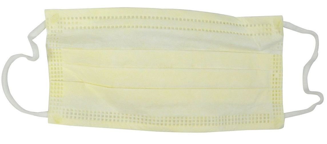 Cardinal Health Procedure Mask ASTM Level 1 with Earloops, Yellow