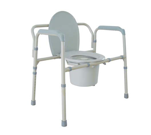 drive Bariatric Folding Commode Chair, 16-1/2 Inch Seat Depth, 650 lb Weight Capacity