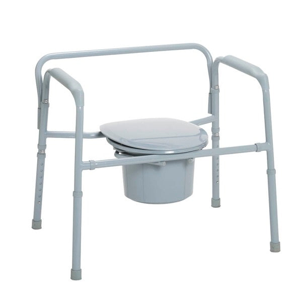 drive Bariatric Folding Commode Chair, 16-1/2 Inch Seat Depth, 650 lb Weight Capacity