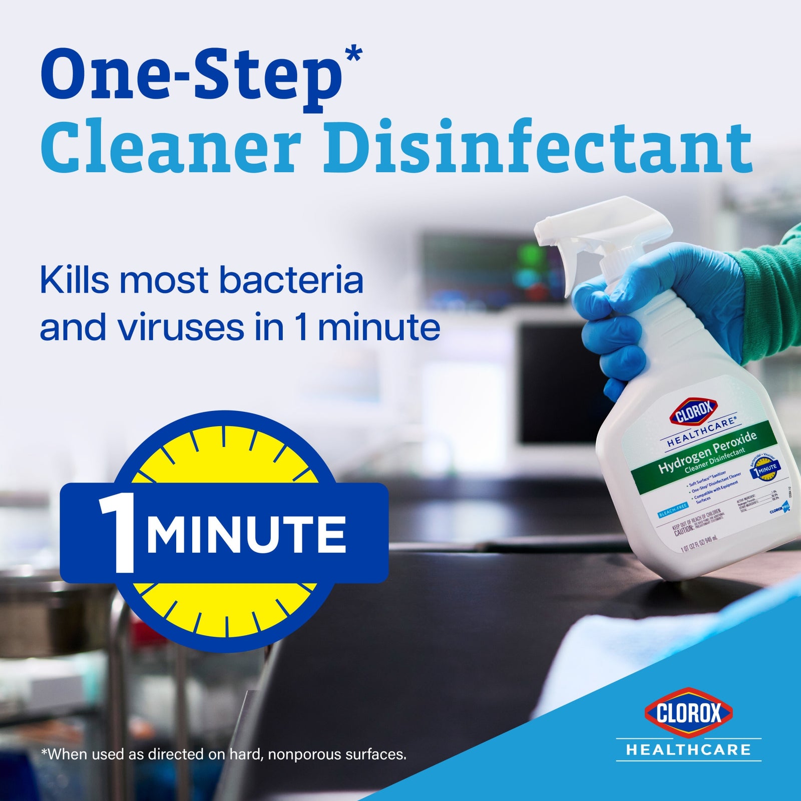 Clorox Healthcare Peroxide Based Surface Disinfectant Cleaner 32 oz Bottle