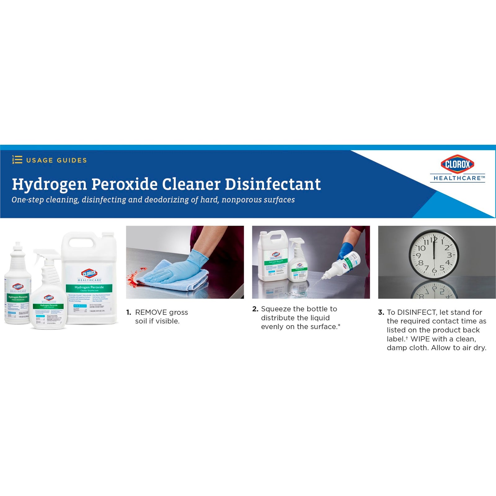 Clorox Healthcare Peroxide Based Surface Disinfectant Cleaner 32 oz Bottle