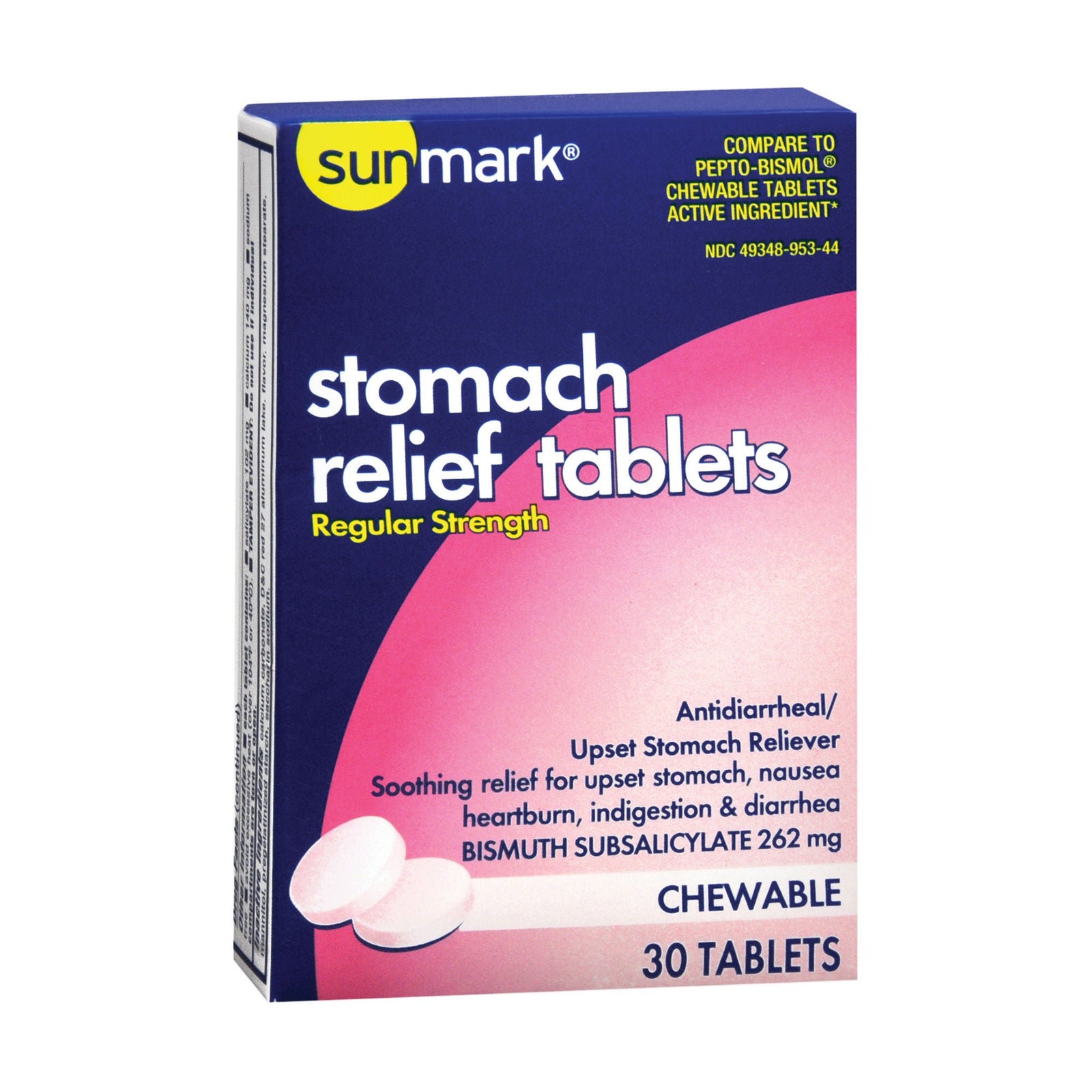 McKesson Stomach Relief Regular Strength Chewable Tablets, 262 mg