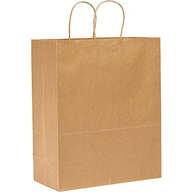 Supr Tuff Shopping Bag with Handles, Brown, 13 x 7 x 17 in