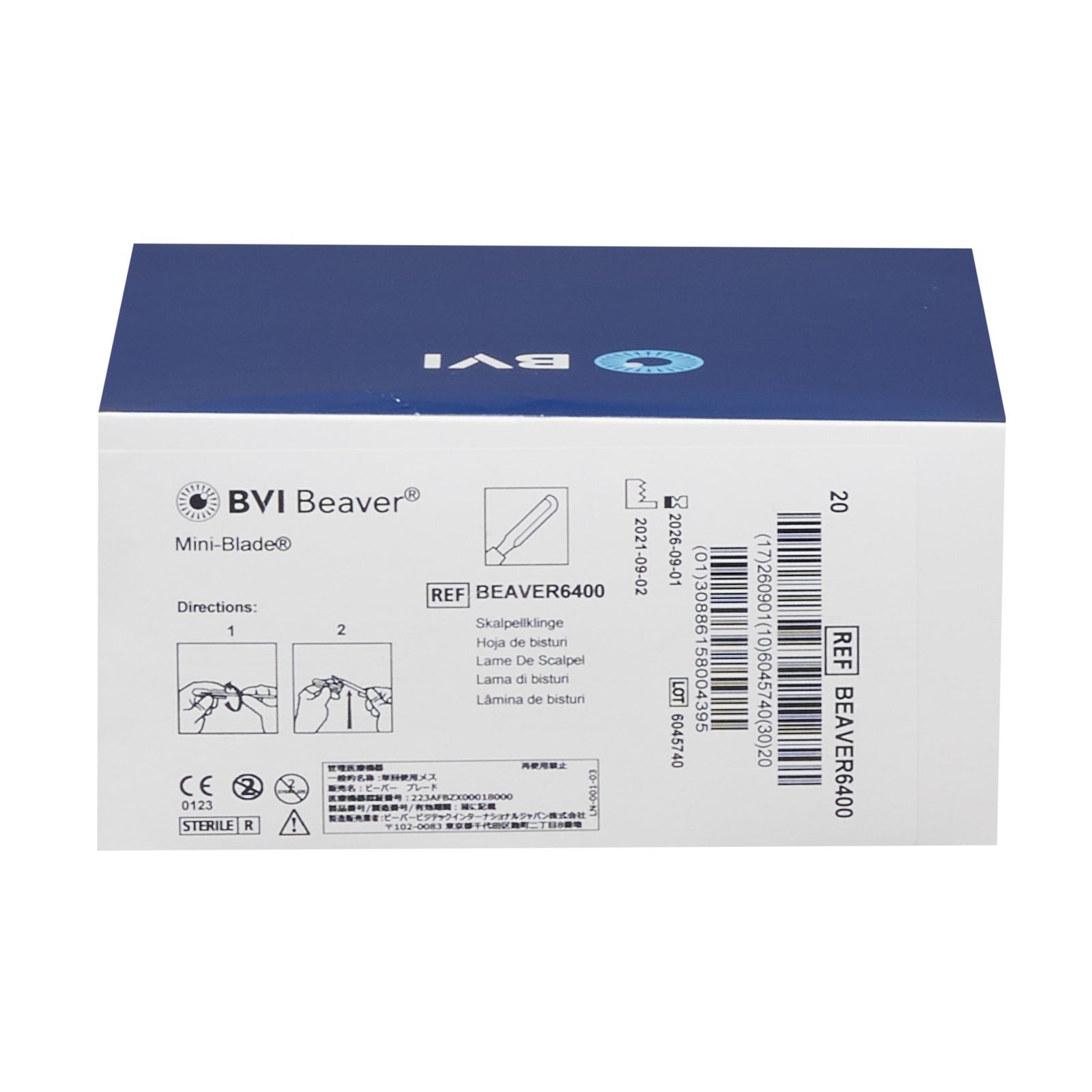 Surgical Blade Beaver 6400 Mini-Blade No. 6400 Sterile - Box of 20