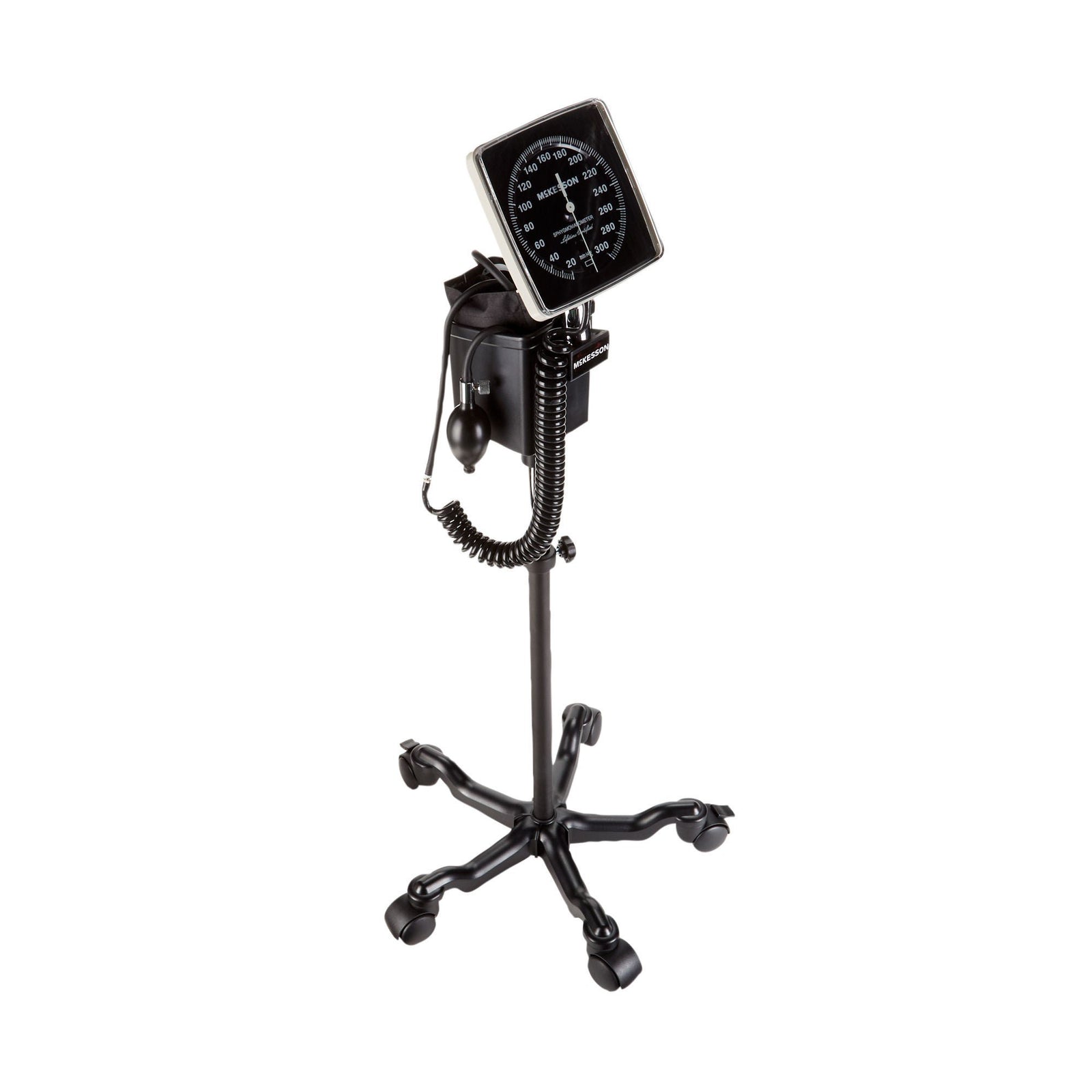 McKesson Mobile Latex-Free Aneroid Sphygmomanometer, Adult, Black