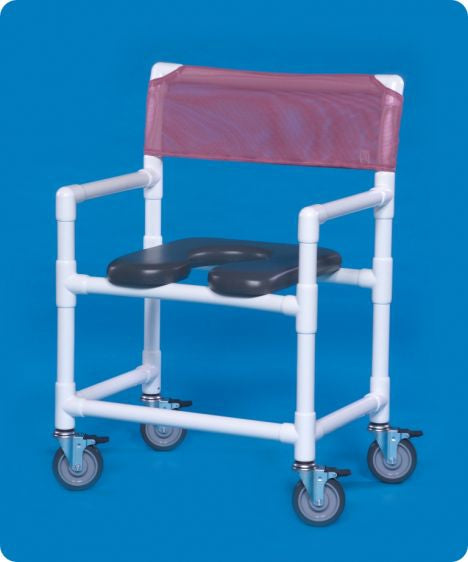 IPU® Shower Chair with Fixed Arms and Mesh Backrest - 28" Seat Width, 400 lbs Capacity
